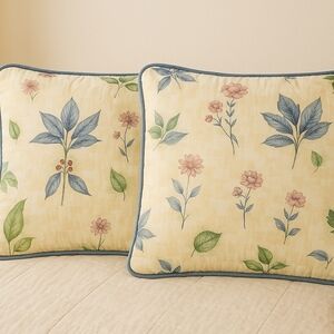 Croscill Botanical Gazebo Coordinating Pillow Shams – Set of 2 – Vintage Floral